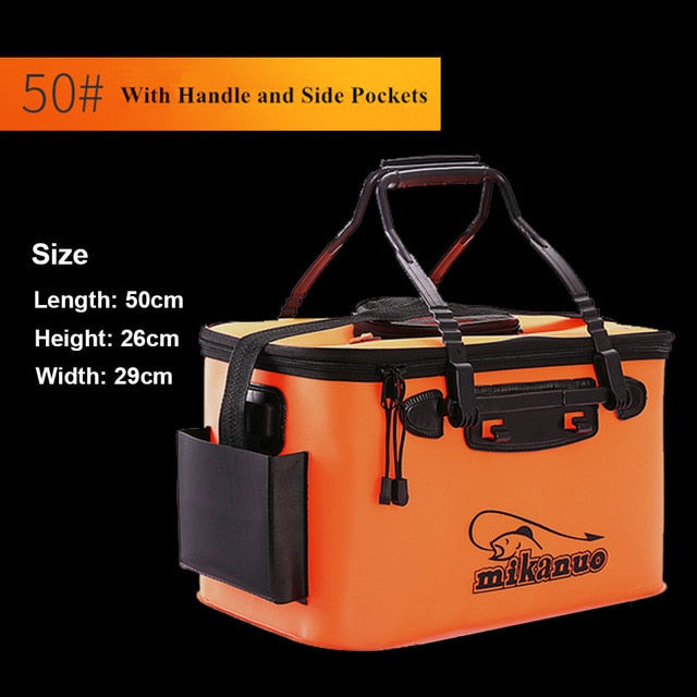 collapsible fish contaner WALK FISH Portable EVA Fishing Bag Collapsible Fishing Bucket Live Fish Box Camping Water Container Pan Basin Tackle Storage Bag