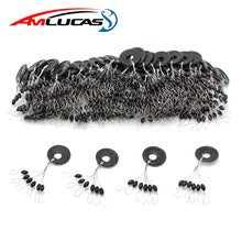 Load image into Gallery viewer, 60pcs 10Group Black Space Beans Carp fly fishing equipment Not To Hurt The Vertical Line Stopper Fishing Line Resistance Tackle