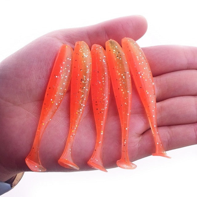 10Pcs/lot Wobbler Fishing Lure 75mm 2.2g Easy Shiner Jig Swimbait Artificial Double Color Silicone Soft Bait Carp Bass Lures