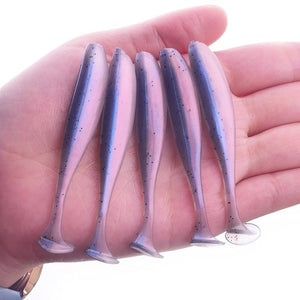 10Pcs/lot Wobbler Fishing Lure 75mm 2.2g Easy Shiner Jig Swimbait Artificial Double Color Silicone Soft Bait Carp Bass Lures