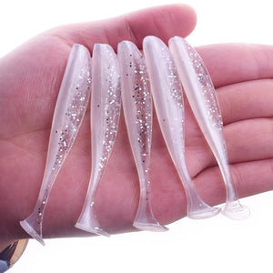 10Pcs/lot Wobbler Fishing Lure 75mm 2.2g Easy Shiner Jig Swimbait Artificial Double Color Silicone Soft Bait Carp Bass Lures