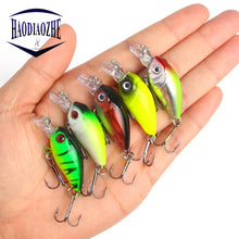 Load image into Gallery viewer, HAODIAOZHE 4.5cm 4.2g Crankbait Fishing Lure Artificial Crank Hard Bait Topwater Minnow Fishing Wobblers Japan Fish Lures YU209